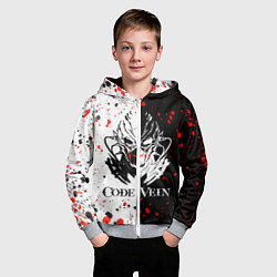Толстовка на молнии детская Code Vein Logo, цвет: 3D-меланж — фото 2