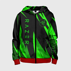 Толстовка на молнии детская RAZER GREEN, цвет: 3D-красный