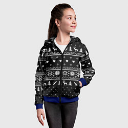 Толстовка на молнии детская НОВОГОДНИЙ СВИТЕР UNDERTALE SANS ЧЁРНЫЙ, цвет: 3D-синий — фото 2