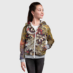 Толстовка на молнии детская Осенние заморозки, цвет: 3D-меланж — фото 2