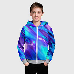 Толстовка на молнии детская Neon Holographic, цвет: 3D-меланж — фото 2