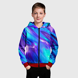 Толстовка на молнии детская Neon Holographic, цвет: 3D-красный — фото 2