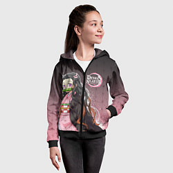 Толстовка на молнии детская НЕЗУКО NEZUKO SLAYER, цвет: 3D-черный — фото 2