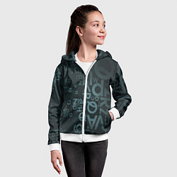 Толстовка на молнии детская Хаотичные мысли гения, цвет: 3D-белый — фото 2