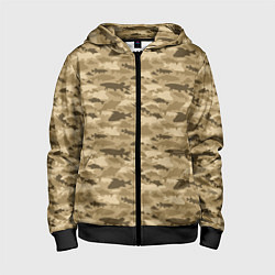 Толстовка на молнии детская Рыбы камуфляж, цвет: 3D-черный