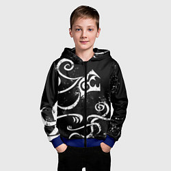 Толстовка на молнии детская ТАТУИРОВКА ДРАКЕНА WHITE AND BLACK, цвет: 3D-синий — фото 2