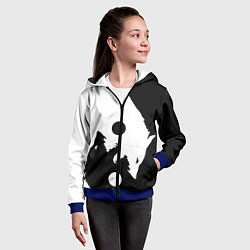 Толстовка на молнии детская Волки Инь и Янь Добро и Зло, цвет: 3D-синий — фото 2