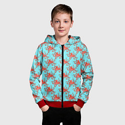 Толстовка на молнии детская Осьминог паттерн, цвет: 3D-красный — фото 2