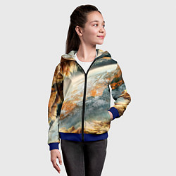 Толстовка на молнии детская Песчаный Космос, цвет: 3D-синий — фото 2