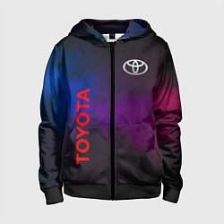Толстовка на молнии детская Toyota - неоновый дым, цвет: 3D-черный