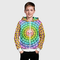 Толстовка на молнии детская Psychedelic Lalafanfan, цвет: 3D-белый — фото 2