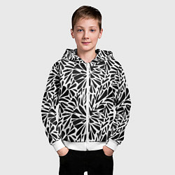 Толстовка на молнии детская Черно белый абстрактный узор, цвет: 3D-белый — фото 2