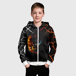 Толстовка на молнии детская КЛИНОК РАССЕКАЮЩИЙ ДЕМОНОВ Зеницу Агацума, цвет: 3D-белый — фото 2
