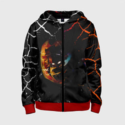 Толстовка на молнии детская КЛИНОК РАССЕКАЮЩИЙ ДЕМОНОВ Зеницу Агацума, цвет: 3D-красный