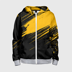 Детская толстовка на молнии Black and yellow grunge