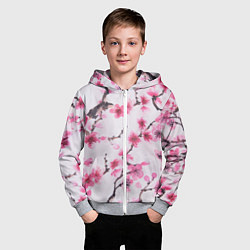 Толстовка на молнии детская Мазки весны, цвет: 3D-меланж — фото 2
