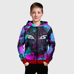 Толстовка на молнии детская ГЛАЗА АКАЗЫ ГЛИТЧ, цвет: 3D-красный — фото 2