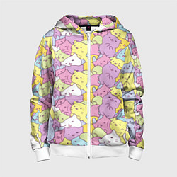 Толстовка на молнии детская Cute pattern of seals, цвет: 3D-белый