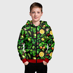 Толстовка на молнии детская Груши и лимоны, цвет: 3D-красный — фото 2
