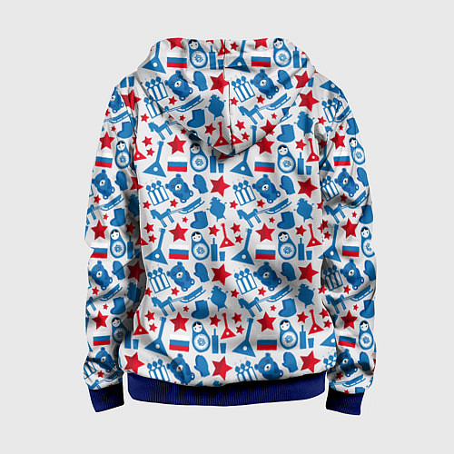 Детская толстовка на молнии Русский Символизм / 3D-Синий – фото 2