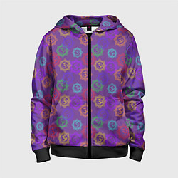 Толстовка на молнии детская Мантра ОМ - Аум, цвет: 3D-черный