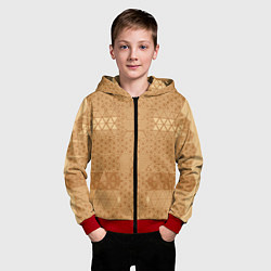 Толстовка на молнии детская Геометрический узор абстрактный ритм, цвет: 3D-красный — фото 2
