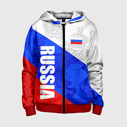 Толстовка на молнии детская RUSSIA - SPORTWEAR - ТРИКОЛОР, цвет: 3D-красный