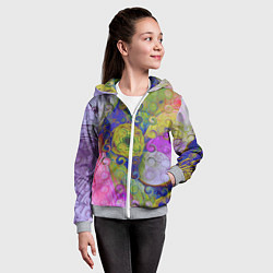 Толстовка на молнии детская ИЛЛЮЗИЯ ЦВЕТОВ, цвет: 3D-меланж — фото 2