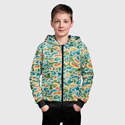 Толстовка на молнии детская Восточные мотивы, цвет: 3D-черный — фото 2