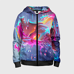 Детская толстовка на молнии Neon splashes