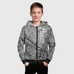 Толстовка на молнии детская Надпись - скалолазание - на каменной горной тексту, цвет: 3D-черный — фото 2