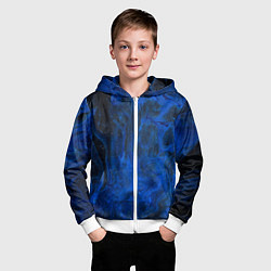 Толстовка на молнии детская Синий абстрактный дым, цвет: 3D-белый — фото 2