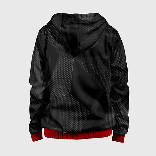 Детская толстовка на молнии КАРБОН ПОЛИГОНЫ / 3D-Красный – фото 2