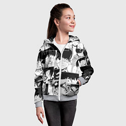 Толстовка на молнии детская Токийский гуль паттерн, цвет: 3D-меланж — фото 2