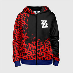 Толстовка на молнии детская Zenless Zone Zero капля арт, цвет: 3D-синий