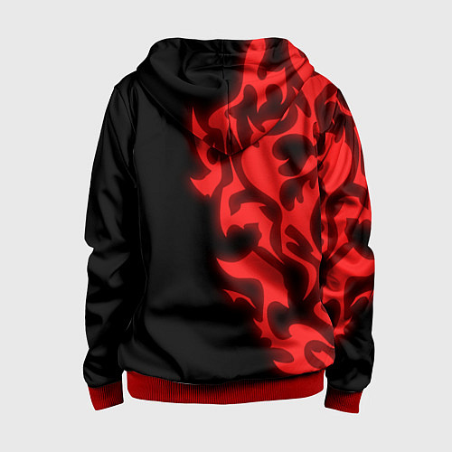 Детская толстовка на молнии КРАСНЫЙ ЩИТ ПРОКЛЯТЫЙ / 3D-Красный – фото 2