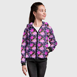 Толстовка на молнии детская Абстрактные мыльные пузыри, цвет: 3D-черный — фото 2