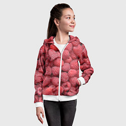 Толстовка на молнии детская Малина - ягоды, цвет: 3D-белый — фото 2