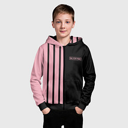 Толстовка на молнии детская BLACKPINK HALF BLACK-PINK MINI LOGO, цвет: 3D-черный — фото 2