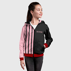 Толстовка на молнии детская BLACKPINK HALF BLACK-PINK MINI LOGO, цвет: 3D-красный — фото 2