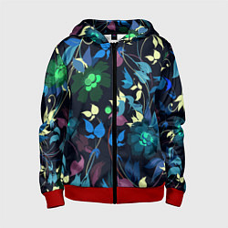 Детская толстовка на молнии Color summer night Floral pattern