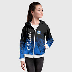 Толстовка на молнии детская Chelsea пламя, цвет: 3D-белый — фото 2