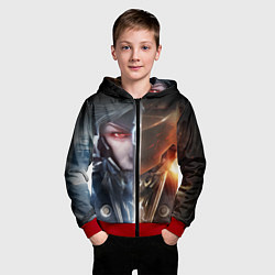 Толстовка на молнии детская METAL GEAR RISING САМУРАЙ, цвет: 3D-красный — фото 2
