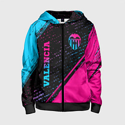 Толстовка на молнии детская Valencia Neon Gradient, цвет: 3D-черный