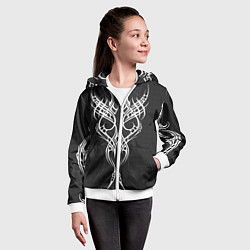 Толстовка на молнии детская Титуировки на карбоне, цвет: 3D-белый — фото 2