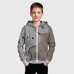 Толстовка на молнии детская Абстрактные круги-линии, цвет: 3D-меланж — фото 2