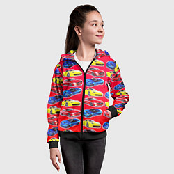 Толстовка на молнии детская Спортивные машины, цвет: 3D-черный — фото 2
