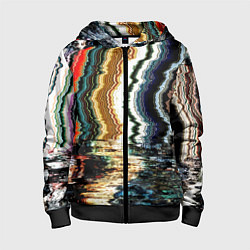 Толстовка на молнии детская Glitch pattern - fashion trend, цвет: 3D-черный