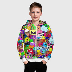 Толстовка на молнии детская Монстрики Nastiprazdnik, цвет: 3D-белый — фото 2