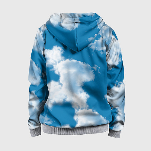 Детская толстовка на молнии Небо в облаках / 3D-Меланж – фото 2